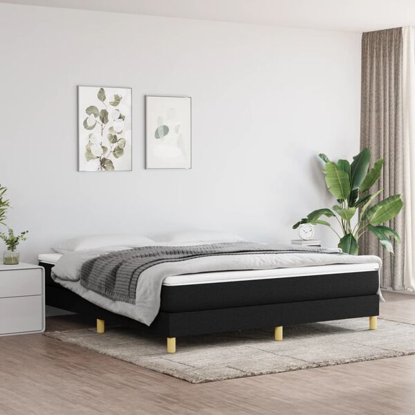 vidaXL Box Spring Bed Frame Black Super King Fabric (UK/IE/FI/NO only)