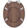 vidaXL Soft-Close Toilet Seat Brown 44 x 38 cm MDF board