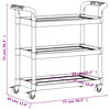 vidaXL 3-Tier Trolley Black 77x34x72 cm Aluminium
