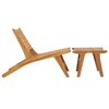 vidaXL Garden Chair with Footrest Solid Teak Wood