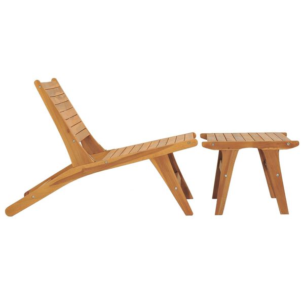 vidaXL Garden Chair with Footrest Solid Teak Wood