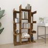 vidaXL Book Cabinet Smoked Oak 86x25.5x140 cm Engineered Wood