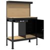 vidaXL Work Benches with Drawer Black 90 x 49 x 141 cm Engineered Wood