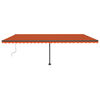 vidaXL Manual Retractable Awning with LED 600x300 cm Orange and Brown