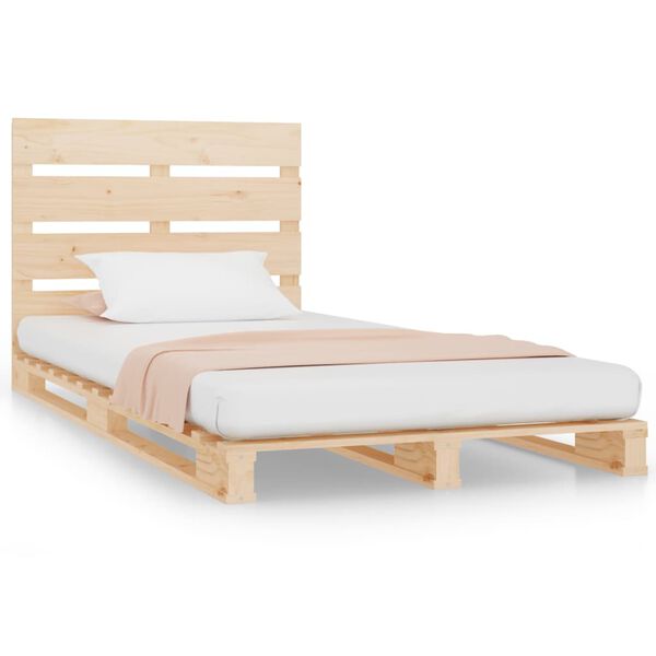 vidaXL Bed Frame without Mattress 90x190 cm Single Solid Wood Pine Single
