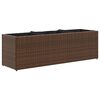 vidaXL Garden Planter with 3 Pots Brown 105x30x32 cm Poly Rattan