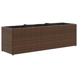 vidaXL Garden Planter with 3 Pots Brown 105x30x32 cm Poly Rattan