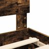 vidaXL Bed Frame with Drawer Smoked Oak 140 x 190 cm Engineered Wood