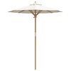 vidaXL Garden Parasol Cream White &Oslash; 180 x 230 cm Bamboo