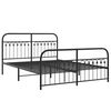 vidaXL Metal Bed Frame without Mattress with Footboard Black 150x200cm
