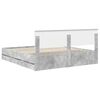 vidaXL Bed Frame with Drawer Concrete Grey 200 x 200 cm Engineer Wood