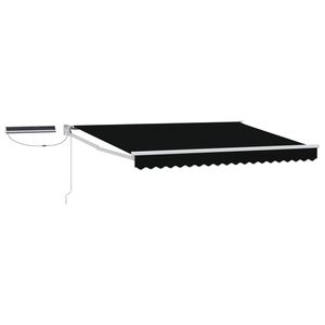 vidaXL Electric Retractable Awning Black and White 3 x 2.5 m