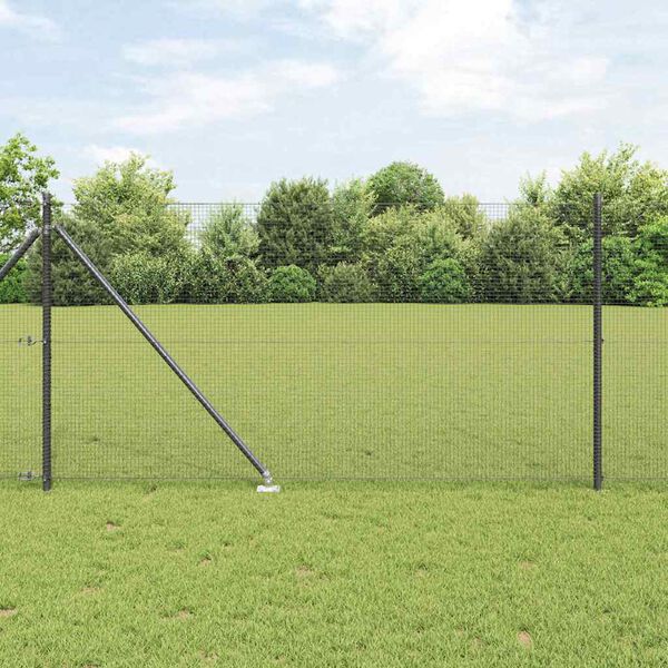 vidaXL Fence Post Grey 25 x 1 m (12 x 12 mm mesh) Steel