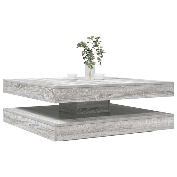 vidaXL Coffee Table 360-Degree Rotatable Grey Sonoma 90x90x34.5 cm