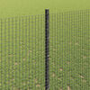 vidaXL Fence with Post Grey 1.4 x 25 m Steel and PVC