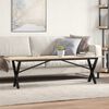 vidaXL Coffee Table X-Frame 160x40x45 cm Solid Wood Pine and Steel