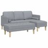 vidaXL Sofa Set with Cushion 2 pcs Light Grey Polyester