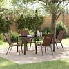 vidaXL Garden Dining Set 5 pcs Brown and Black Powder-coated Steel