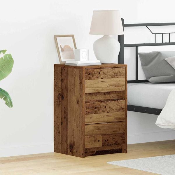 vidaXL Bedside Cabinet Old Wood 38 x 34 x 61 cm Engineered wood