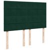 vidaXL Ottoman Bed with Mattresses Dark Green 140x190cm Velvet