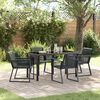 vidaXL Garden Dining Set 5 pcs Black Powder-Coated Steel
