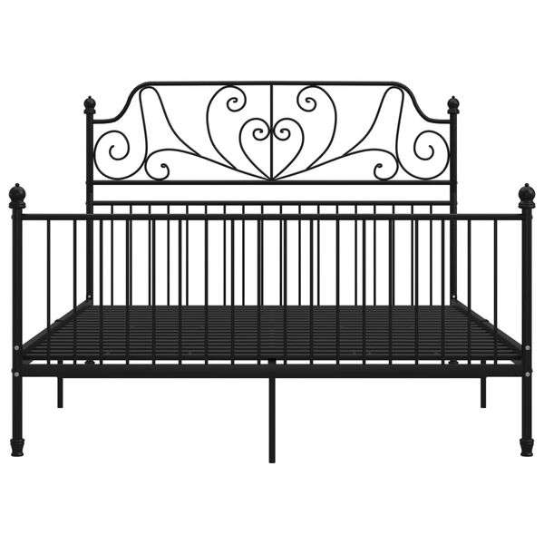 vidaXL Bed Frame without Mattress Black Metal 160x200 cm