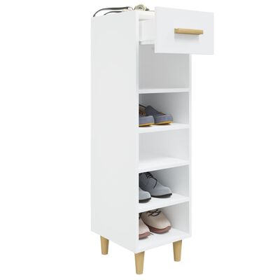 vidaXL Shoe Cabinet High Gloss White 30x35x105 cm Engineered Wood