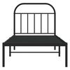 vidaXL Metal Bed Frame without Mattress with Headboard Black 90x200cm