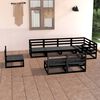 vidaXL 8 Piece Garden Lounge Set Black Solid Pinewood