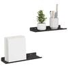 vidaXL Wall Shelf with Shelf Wall-mounted 2 pcs Black 30 x 9 x 2.5 cm