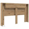 vidaXL Headboard Cabinet with LED Artisan Oak 160 x 16.5 x 103.5 cm