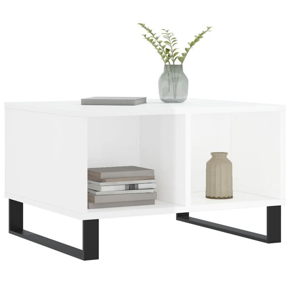 vidaXL Coffee Table High Gloss White 60x50x36.5 cm Engineered Wood