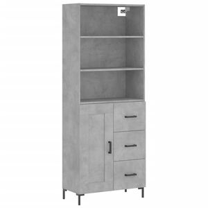 vidaXL Highboard Concrete Grey 69,5x34x180 cm Engineered Wood