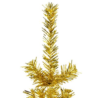 vidaXL Slim Artificial Half Christmas Tree with Stand Gold 150 cm