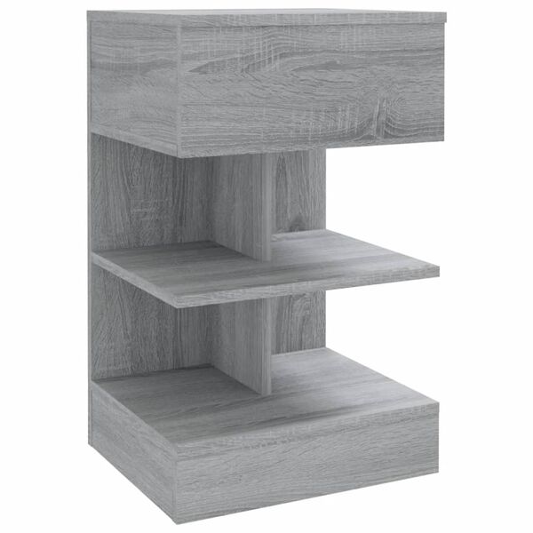 vidaXL Bedside Cabinet Grey Sonoma 40x35x65 cm Engineered Wood