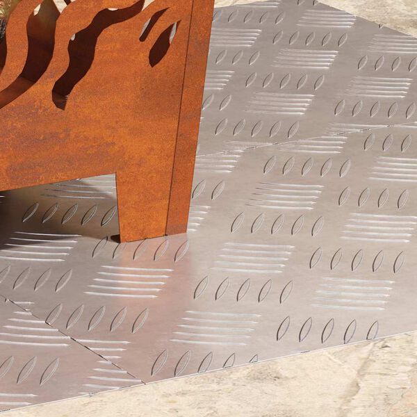 vidaXL Stair Tread Rectangular 4 pcs Silver 60 x 40 cm Aluminium