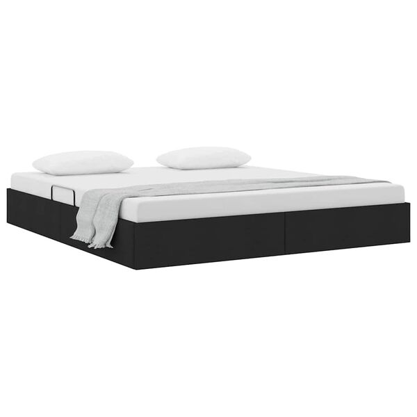 vidaXL Storage Bed with Headboard Black 180 x 200 cm Fabric