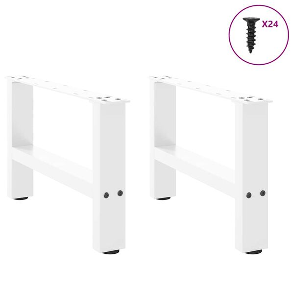 vidaXL Coffee Table Legs White 2 pcs 50x(30-31) cm Steel