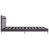 vidaXL Bed Frame with LED without Mattress Grey Fabric 135x190 cm Double