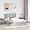 vidaXL Storage Bed Concrete Grey 140 x 190 cm Engineered Wood