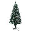 vidaXL Christmas Tree | Green and white | PVC, steel
