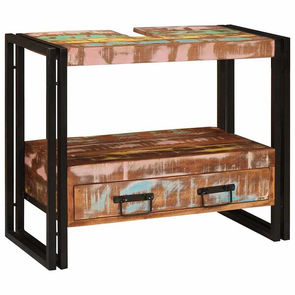 vidaXL Vanity Cabinet Multicolour 71 x 33 x 58 cm Solid Reclaim Wood