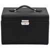 vidaXL Jewellery Box 3-Layer with Mirror Lockable Black 26x18x17.5 cm