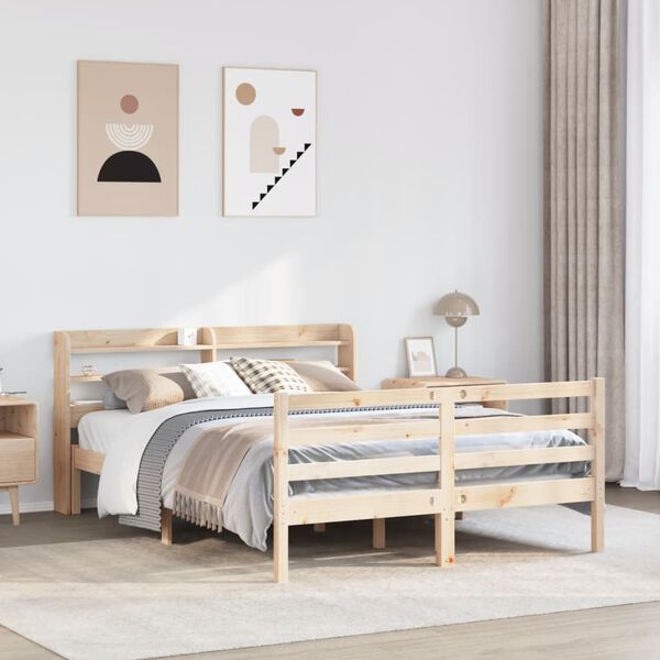 vidaXL Bed Frame with Headboard without Mattress 120x190 cm Small Double