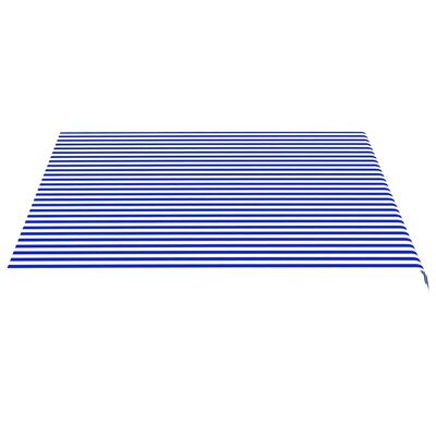 vidaXL Replacement Fabric for Awning Blue and White 4x3.5 m