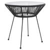 vidaXL 3 Piece Outdoor Dining Set PVC Rattan Black