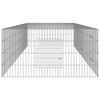 vidaXL 3-Panel Rabbit Cage 325x109x54 cm Galvanised Iron