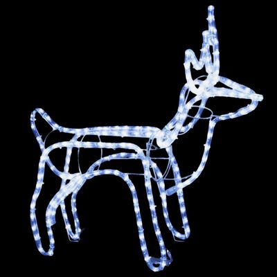 vidaXL Folding Christmas Reindeer Figure with 120 LEDs Cold White 60x30x60 cm