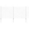 vidaXL Chainlink Fence with Post 10 x 1 m Galvanised Steel Silver Mesh