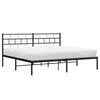vidaXL Metal Bed Frame without Mattress with Headboard Black 193x203cm